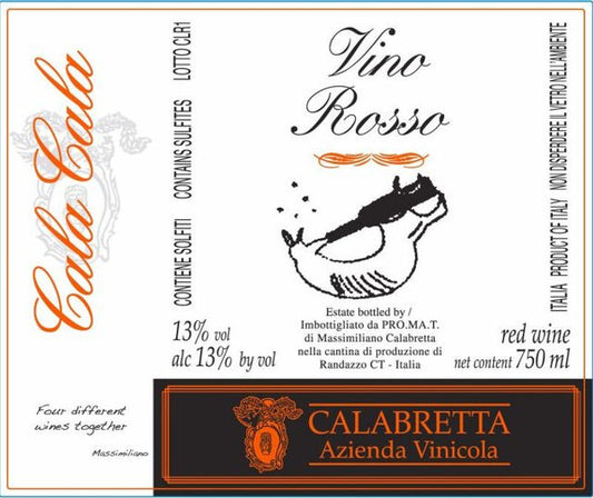 Calabretta, (Mount Etna) Vino Rosso, Cala Cala, Sicily